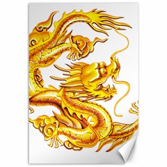 Chinese Dragon Golden Canvas 12  X 18  by Sudhe