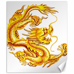 Chinese Dragon Golden Canvas 20  X 24  by Sudhe