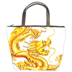 Chinese Dragon Golden Bucket Bag