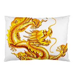 Chinese Dragon Golden Pillow Case by Sudhe