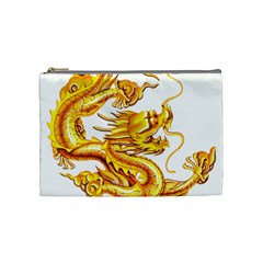 Chinese Dragon Golden Cosmetic Bag (medium) by Sudhe