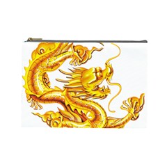 Chinese Dragon Golden Cosmetic Bag (large) by Sudhe