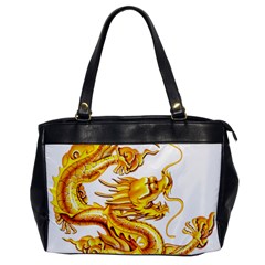 Chinese Dragon Golden Oversize Office Handbag by Sudhe