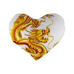 Chinese Dragon Golden Standard 16  Premium Heart Shape Cushions Back