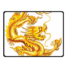 Chinese Dragon Golden Double Sided Fleece Blanket (small)  by Sudhe