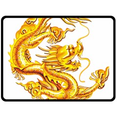 Chinese Dragon Golden Double Sided Fleece Blanket (large)  by Sudhe