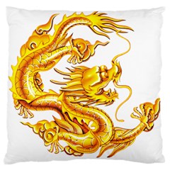 Chinese Dragon Golden Standard Flano Cushion Case (two Sides) by Sudhe