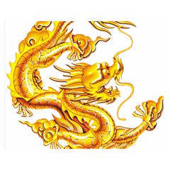 Chinese Dragon Golden Double Sided Flano Blanket (medium)  by Sudhe