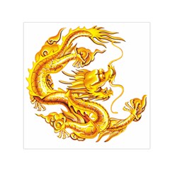 Chinese Dragon Golden Small Satin Scarf (square) by Sudhe