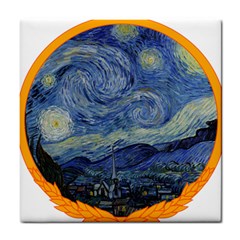 The Starry Night Starry Night Over The Rhne Pain Tile Coasters by Sudhe