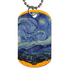 The Starry Night Starry Night Over The Rhne Pain Dog Tag (one Side) by Sudhe