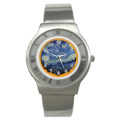 The Starry Night Starry Night Over The Rhne Pain Stainless Steel Watch by Sudhe