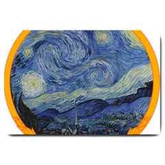 The Starry Night Starry Night Over The Rhne Pain Large Doormat  by Sudhe