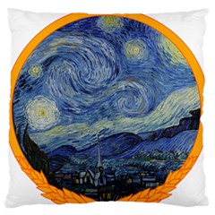 The Starry Night Starry Night Over The Rhne Pain Large Flano Cushion Case (two Sides) by Sudhe