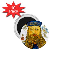 Vincent Van Gogh Cartoon Beard Illustration Bearde 1 75  Magnets (10 Pack)  by Sudhe