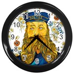 Vincent Van Gogh Cartoon Beard Illustration Bearde Wall Clock (Black) Front