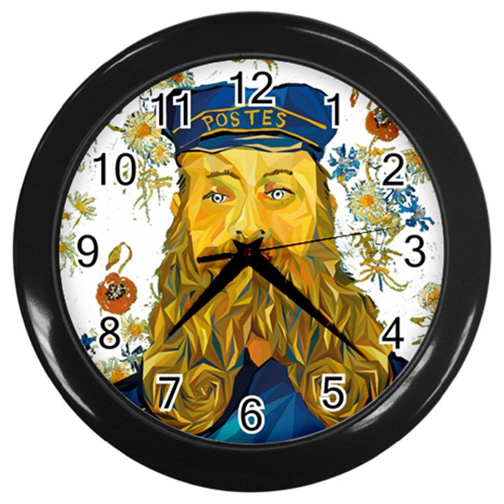 Vincent Van Gogh Cartoon Beard Illustration Bearde Wall Clock (Black)