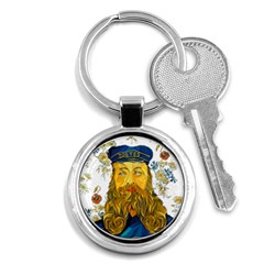 Vincent Van Gogh Cartoon Beard Illustration Bearde Key Chains (round)  by Sudhe