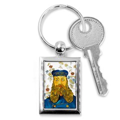 Vincent Van Gogh Cartoon Beard Illustration Bearde Key Chains (rectangle)  by Sudhe