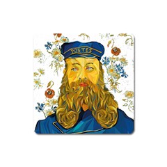 Vincent Van Gogh Cartoon Beard Illustration Bearde Square Magnet by Sudhe