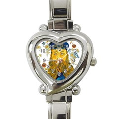 Vincent Van Gogh Cartoon Beard Illustration Bearde Heart Italian Charm Watch by Sudhe