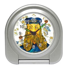 Vincent Van Gogh Cartoon Beard Illustration Bearde Travel Alarm Clock by Sudhe