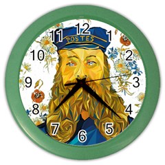 Vincent Van Gogh Cartoon Beard Illustration Bearde Color Wall Clock by Sudhe