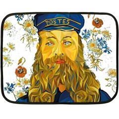 Vincent Van Gogh Cartoon Beard Illustration Bearde Double Sided Fleece Blanket (mini)  by Sudhe