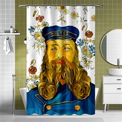 Vincent Van Gogh Cartoon Beard Illustration Bearde Shower Curtain 48  X 72  (small)  by Sudhe