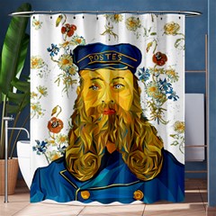 Vincent Van Gogh Cartoon Beard Illustration Bearde Shower Curtain 60  X 72  (medium)  by Sudhe