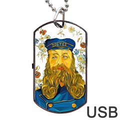 Vincent Van Gogh Cartoon Beard Illustration Bearde Dog Tag Usb Flash (one Side) by Sudhe