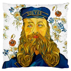 Vincent Van Gogh Cartoon Beard Illustration Bearde Large Cushion Case (one Side) by Sudhe