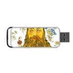 Vincent Van Gogh Cartoon Beard Illustration Bearde Portable USB Flash (One Side) Front