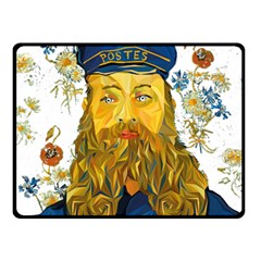 Vincent Van Gogh Cartoon Beard Illustration Bearde Double Sided Fleece Blanket (small)  by Sudhe