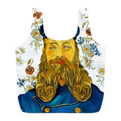 Vincent Van Gogh Cartoon Beard Illustration Bearde Full Print Recycle Bag (l) by Sudhe