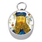 Vincent Van Gogh Cartoon Beard Illustration Bearde Mini Silver Compasses Front