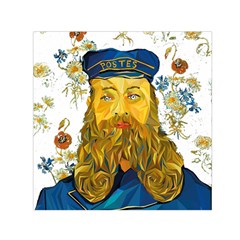 Vincent Van Gogh Cartoon Beard Illustration Bearde Small Satin Scarf (square) by Sudhe