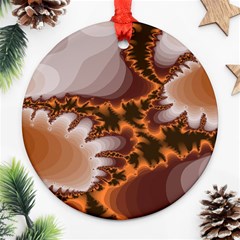 Fractal Pattern Shades Of Brown Round Ornament (two Sides) by Pakrebo