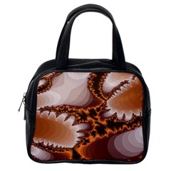 Fractal Pattern Shades Of Brown Classic Handbag (one Side) by Pakrebo