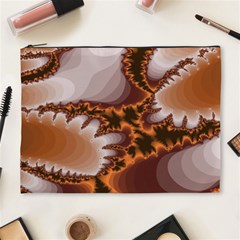 Fractal Pattern Shades Of Brown Cosmetic Bag (xl) by Pakrebo