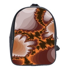 Fractal Pattern Shades Of Brown School Bag (large) by Pakrebo