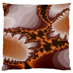 Fractal Pattern Shades Of Brown Large Cushion Case (one Side) by Pakrebo