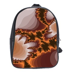 Fractal Pattern Shades Of Brown School Bag (xl) by Pakrebo