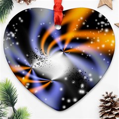 Supernova Space Star Heart Ornament (two Sides) by Pakrebo