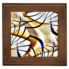 Pattern Fractal Gold Pointed Framed Tiles by Pakrebo