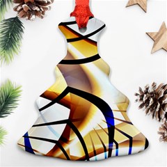 Pattern Fractal Gold Pointed Christmas Tree Ornament (two Sides) by Pakrebo