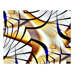 Pattern Fractal Gold Pointed Double Sided Flano Blanket (large)  by Pakrebo