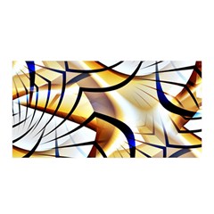 Pattern Fractal Gold Pointed Satin Wrap by Pakrebo