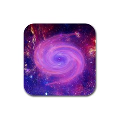 Spiral Strudel Galaxy Eddy Fractal Rubber Square Coaster (4 Pack)  by Pakrebo