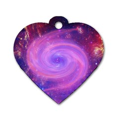 Spiral Strudel Galaxy Eddy Fractal Dog Tag Heart (two Sides) by Pakrebo